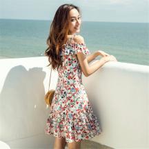 夏裝新款女裝淑女氣質連衣裙小個子顯瘦連衣裙女一件代發