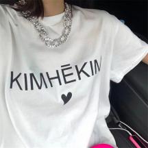 2021新款短袖t恤女韓版寬松均碼潮流潮牌字母白色上衣打底衫女夏