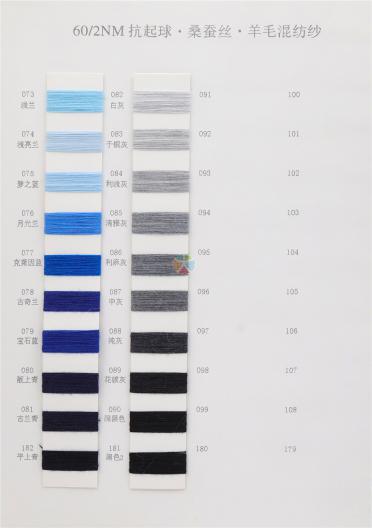 60NM/2抗起球桑蠶絲羊毛混紡