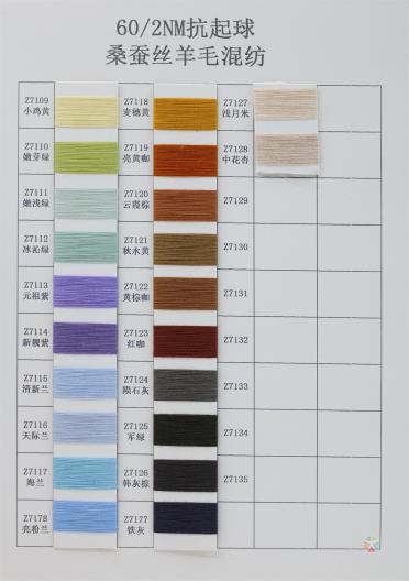 60/2NM 抗起球桑蠶絲羊毛混紡