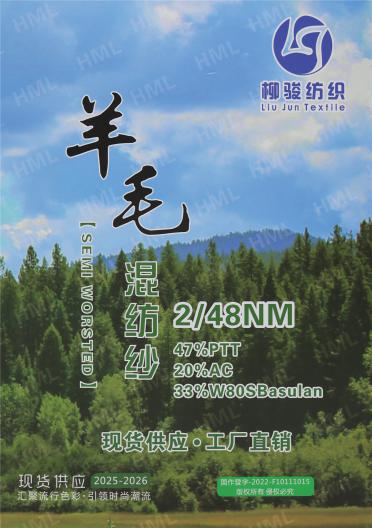 2/48NM 羊毛混紡紗