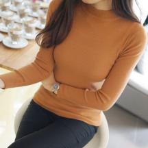 半高圓領長袖針織衫