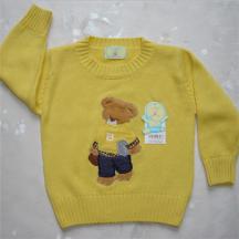 刺繡小熊圖案中小童毛衣