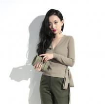 短款v領針織衫