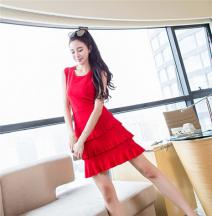 小香風修身顯瘦甜美氣質蛋糕裙針織無袖連衣裙包臀裙短裙夏季女